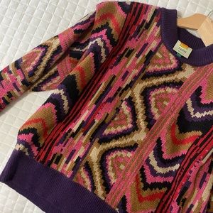 FARM Rio Red stripes patches sweater